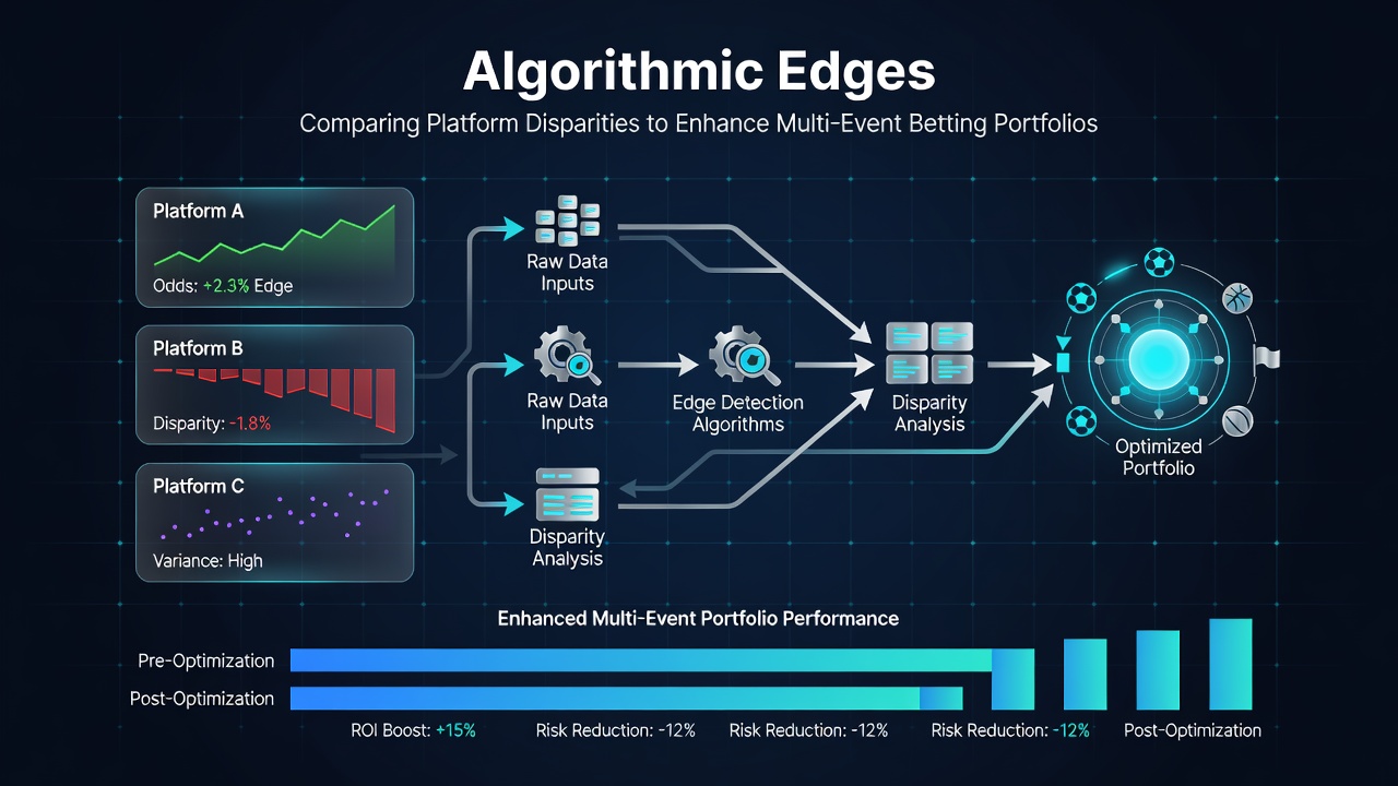 Algorithmic comparison of betting platform interfaces displaying live odds disparities across multiple events