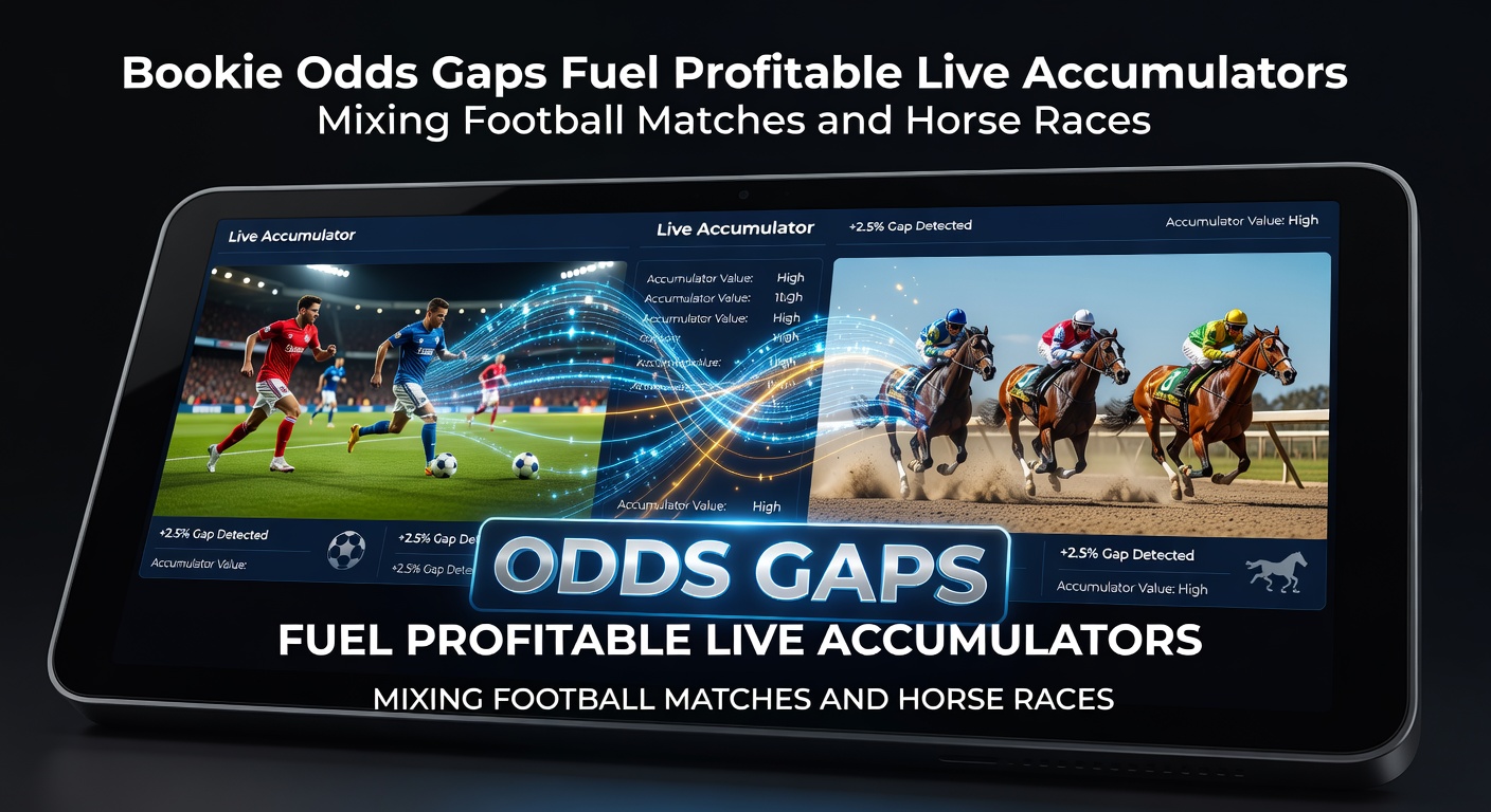 Graph showing odds variations between bookmakers for a live soccer match and horse race, highlighting exploitable gaps