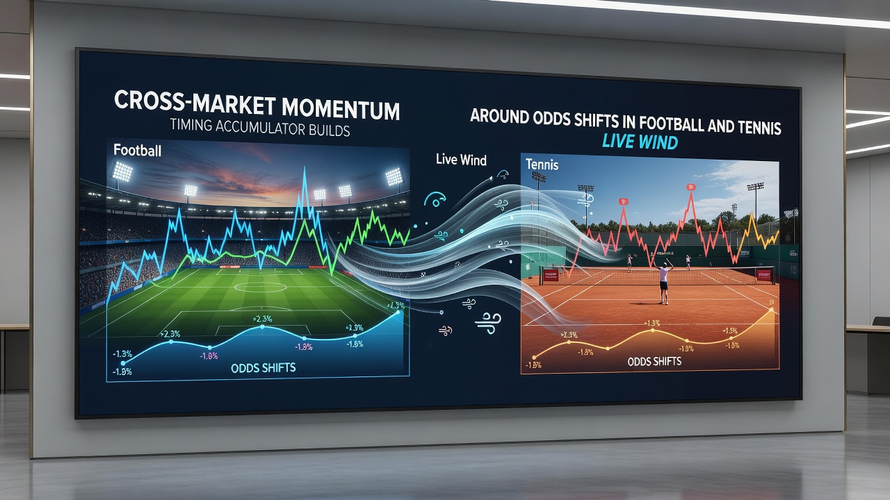Tennis player celebrating a break point while football odds update on adjacent live betting interface