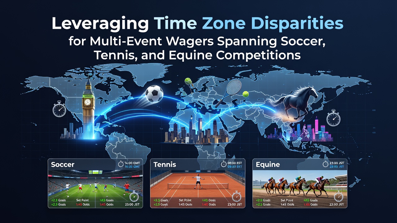 Global clock showing overlapping sports events across time zones for betting analysis