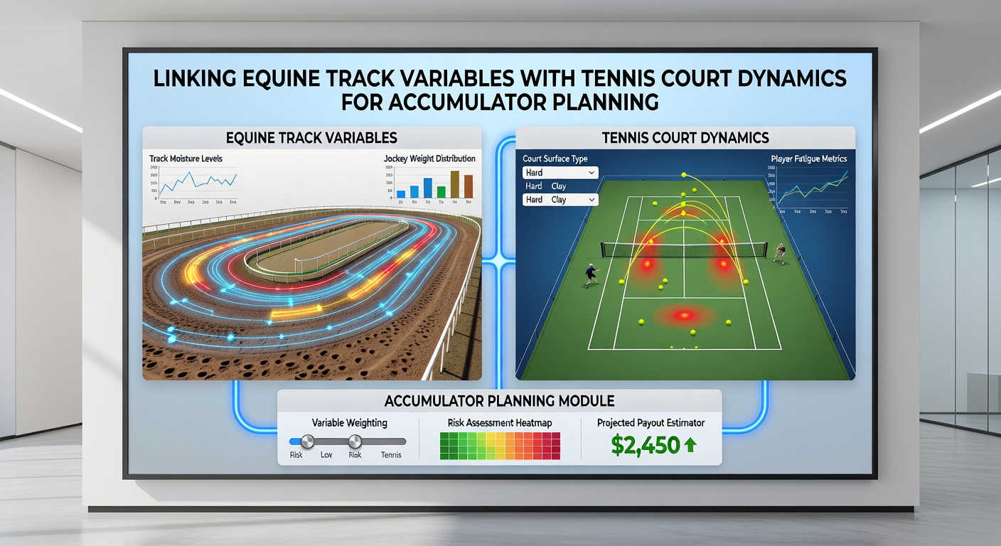 Data dashboard displaying integrated racing and tennis variables for accumulator planning
