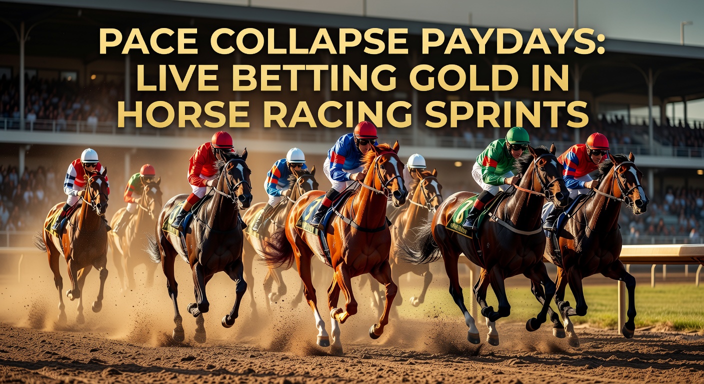 Dynamic sprint race showing front-runners fading while closers gain ground in a pace collapse scenario