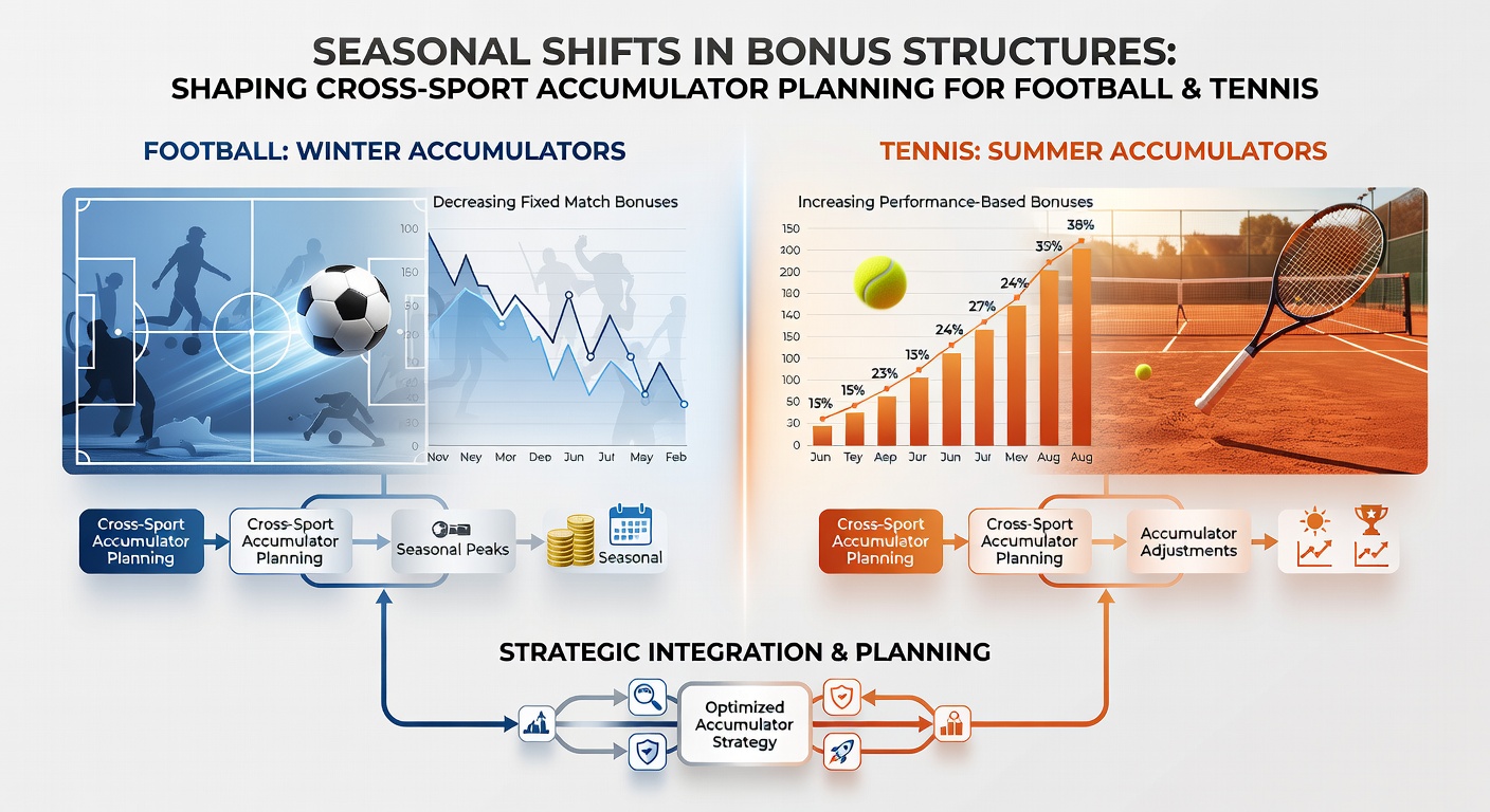 Illustration showing cross-sport accumulator planning between football and tennis markets under seasonal promotions
