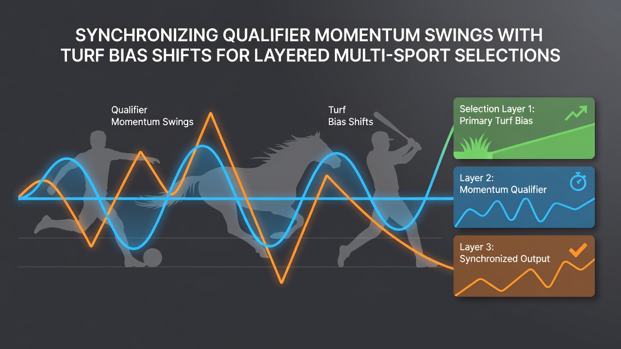 Tennis qualifier in action alongside horse racing turf track illustration